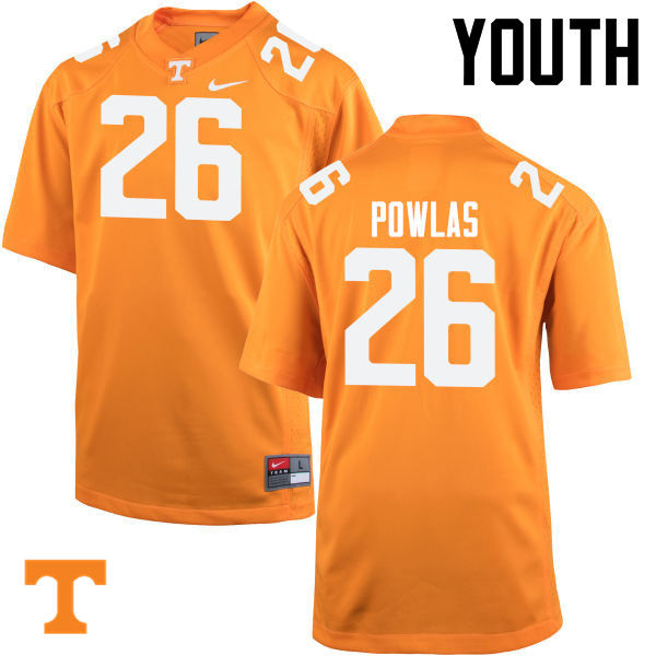 Youth #26 Ben Powlas Tennessee Volunteers College Football Jerseys-Orange